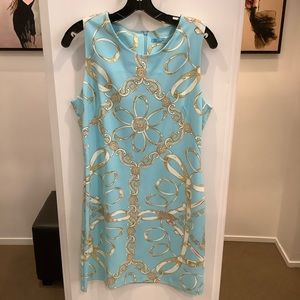 J. McLaughlin Baby Blue Equestrian Links Dress